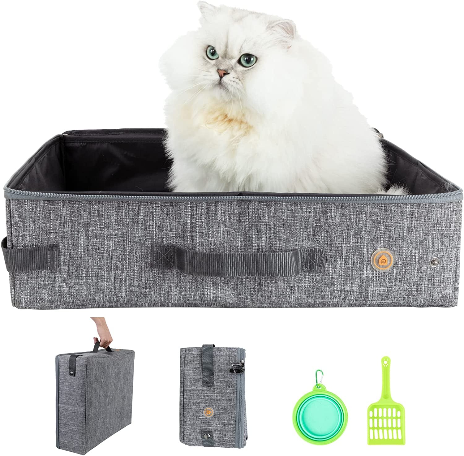 Portable Cat Travel Litter Box – Leakproof, Foldable & Odor-Control