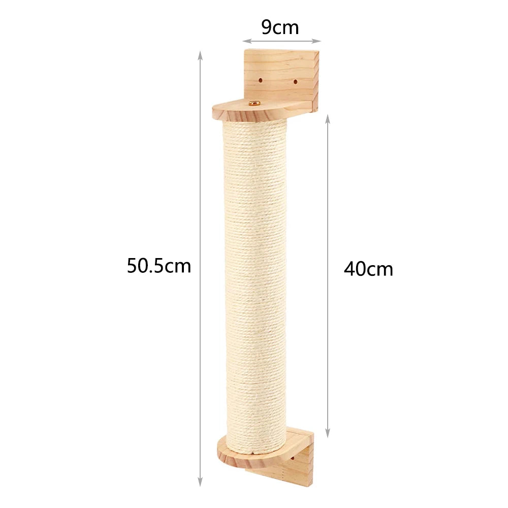Cat Wall Climbing Steps – 4 Step Shelf with Scratching Posts