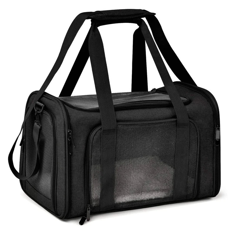 PawPort™ Travel Carrier – Breathable Mesh Pet Bag for Cats & Small Dogs