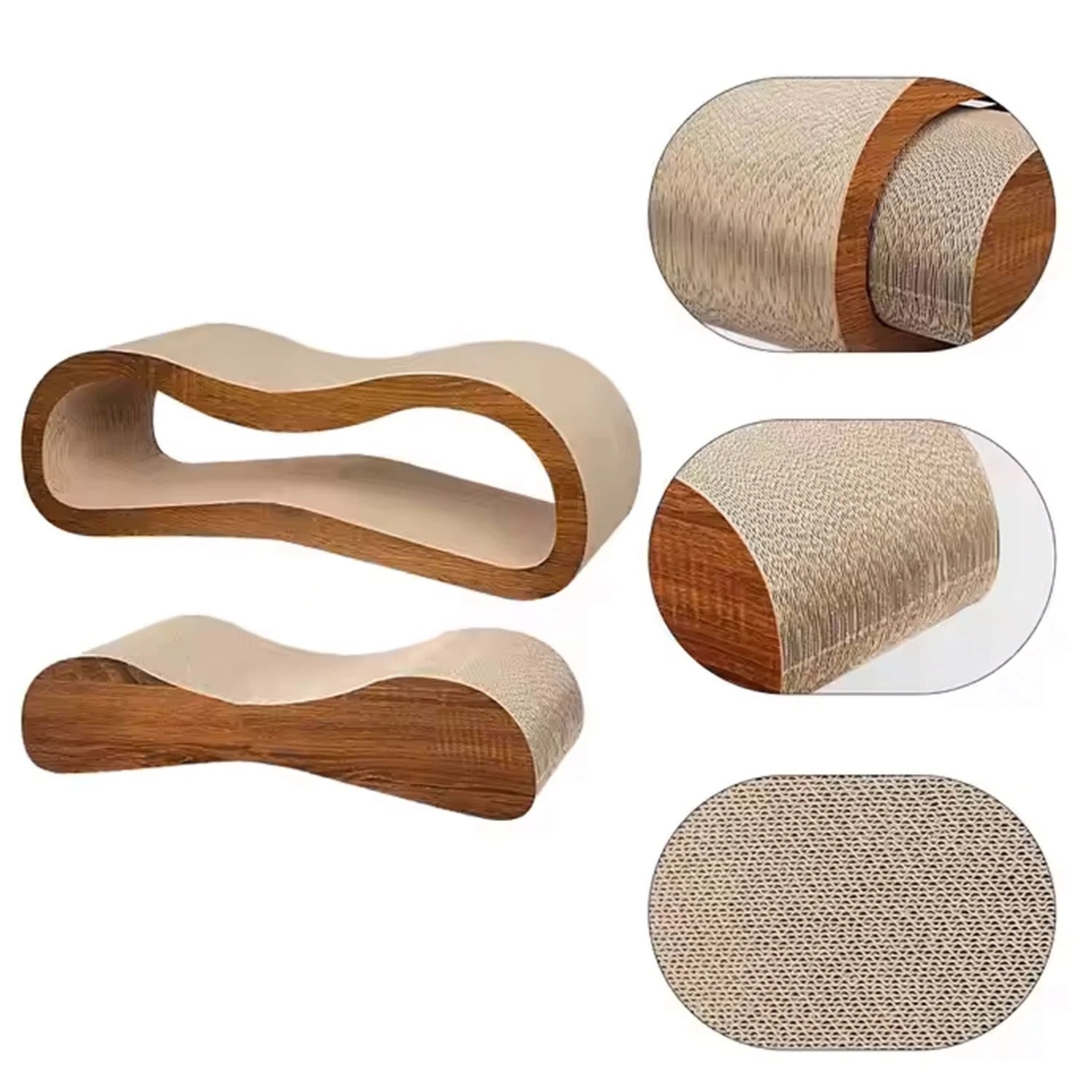 Scratch & Snooze™ Cat Lounge – 2-in-1 Cardboard Scratcher & Bed