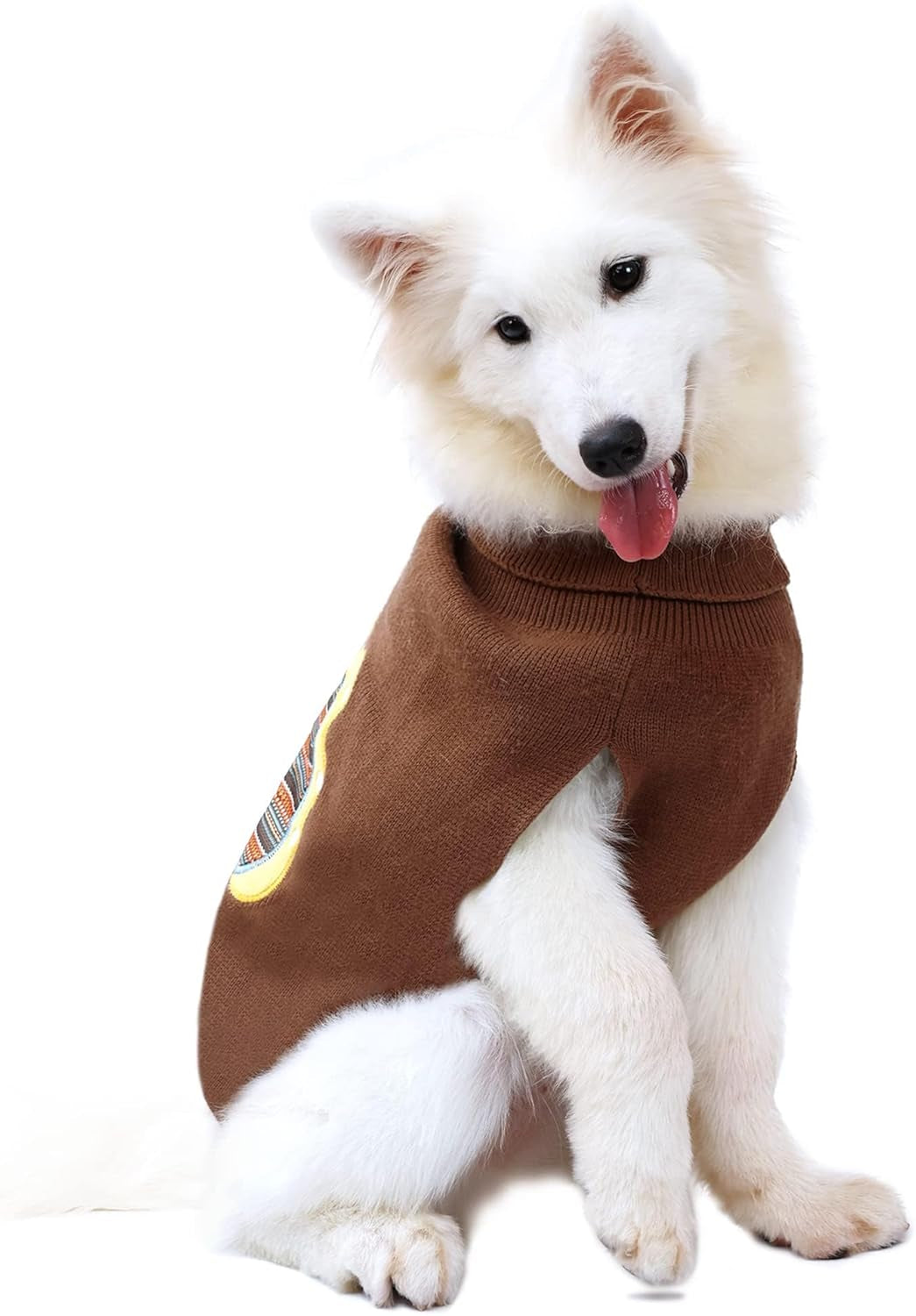 Thanksgiving Turkey Dog Sweater | Cozy Knit Fall Pet Outfit