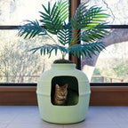 Original Hidden Litter Box Planter – Hooded Cat Litter Box with Fake Plant Cover