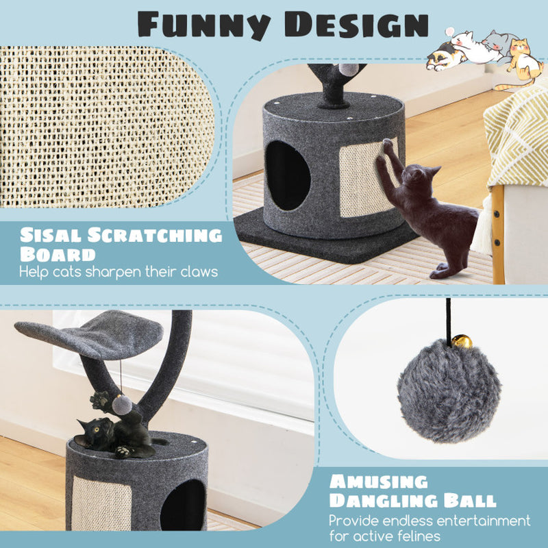 Cat Tree for Large & Small Cats – Stylish Metal Frame Cat Tower