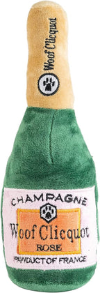 LaBarka Pawsecco Plush Dog Toy – Funny Designer Parody Toy with Squeaker for All Breeds, Soft, Stylish & Machine-Washable