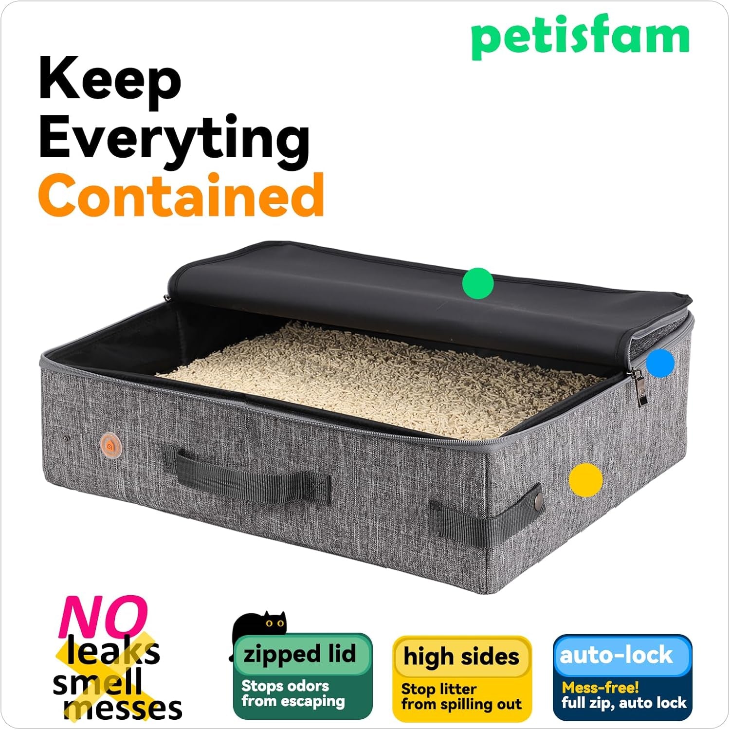 Portable Cat Travel Litter Box – Leakproof, Foldable & Odor-Control