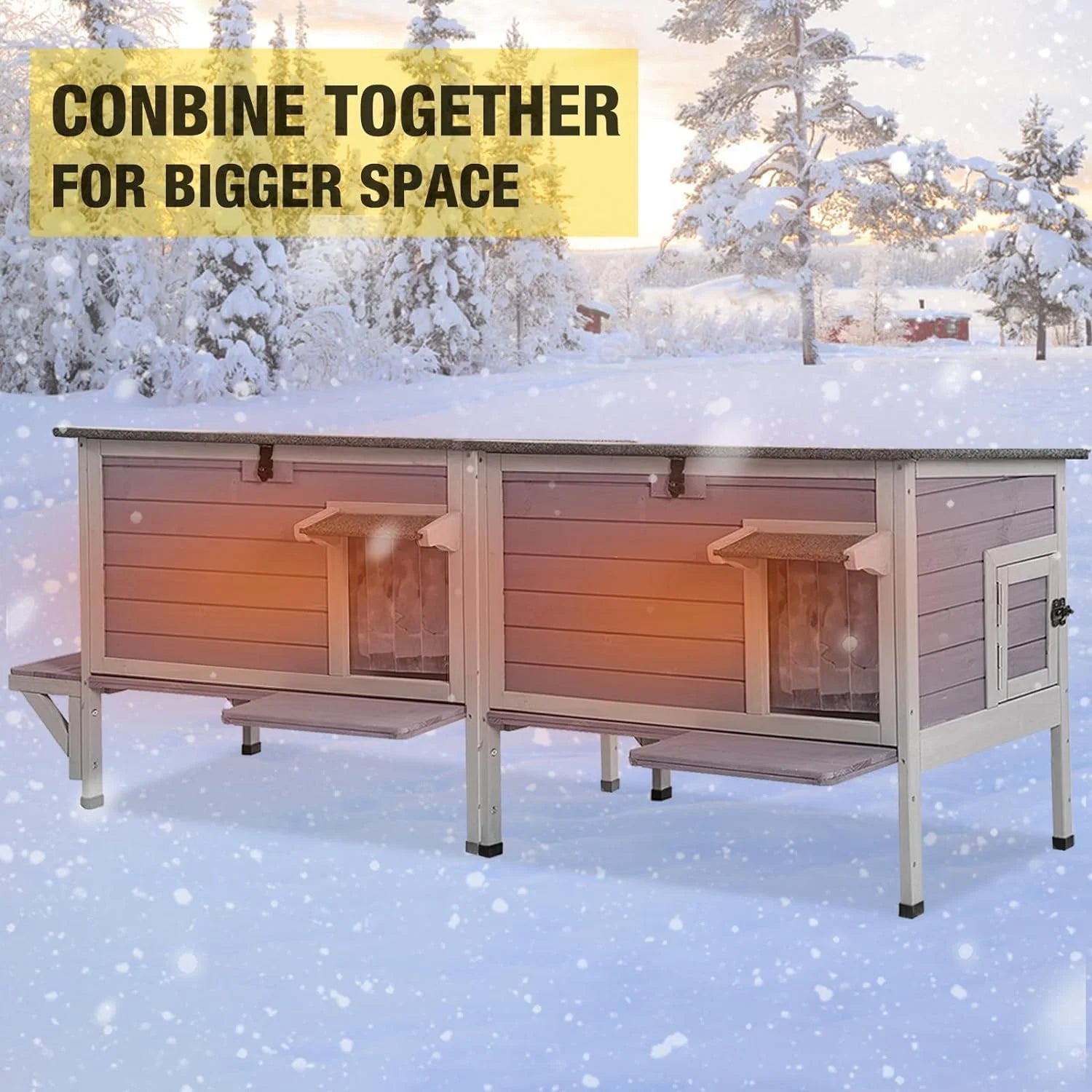 🏠❄️ Insulated Heated Cat House with Temperature Control – Weatherproof Feral & Outdoor Cat Shelter