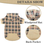 Plaid Dog Hoodie – Warm Winter Coat with Leash Hole, Stylish Sweater for Small, Medium & Large Dogs & Cats