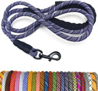 Dog leash with blue and white pattern on a white background
