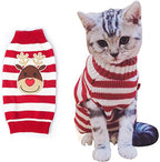 Christmas Cat Sweater – Santa Claus Knit Pet Outfit (XS–XL)