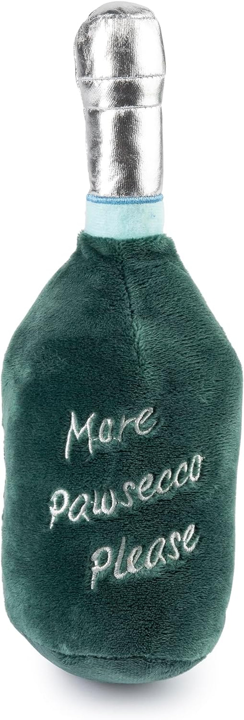 LaBarka Pawsecco Plush Dog Toy – Funny Designer Parody Toy with Squeaker for All Breeds, Soft, Stylish & Machine-Washable