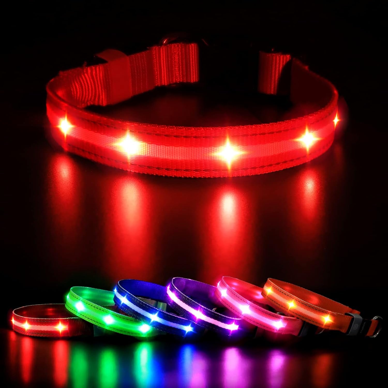 LED Dog Collar – Rechargeable Light-Up, Waterproof & Adjustable - FurriendlyPaws | Furry Friends, Happy Hearts