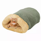 GOOPAWS 4-in-1 Self-Warming Burrow Cat Bed – Cozy Hideaway, Nest & Nap Spot