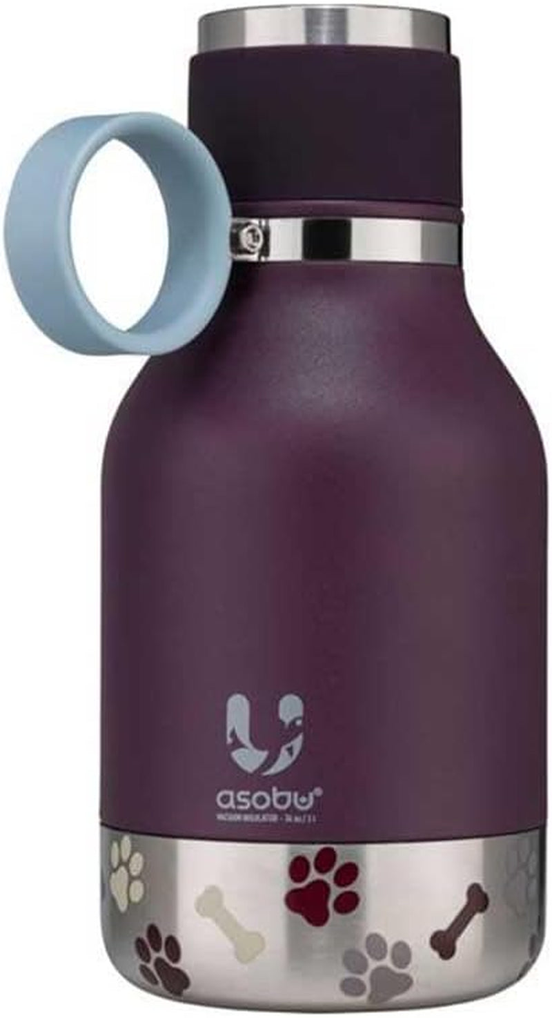 Buddy Bottle™ by Asobu – Stainless Steel Insulated Water Bottle with Removable Dog Bowl & Treat Storage