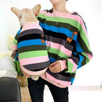 Matching Pet & Owner Sweater Set – Giraffe Stripe with Heart Print