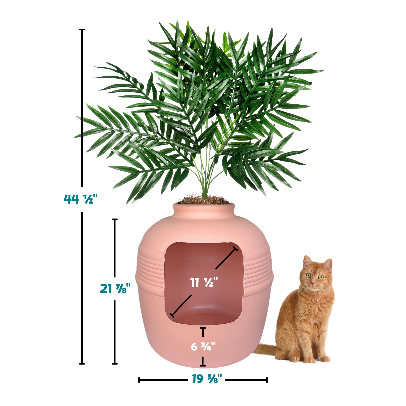 Original Hidden Litter Box Planter – Hooded Cat Litter Box with Fake Plant Cover