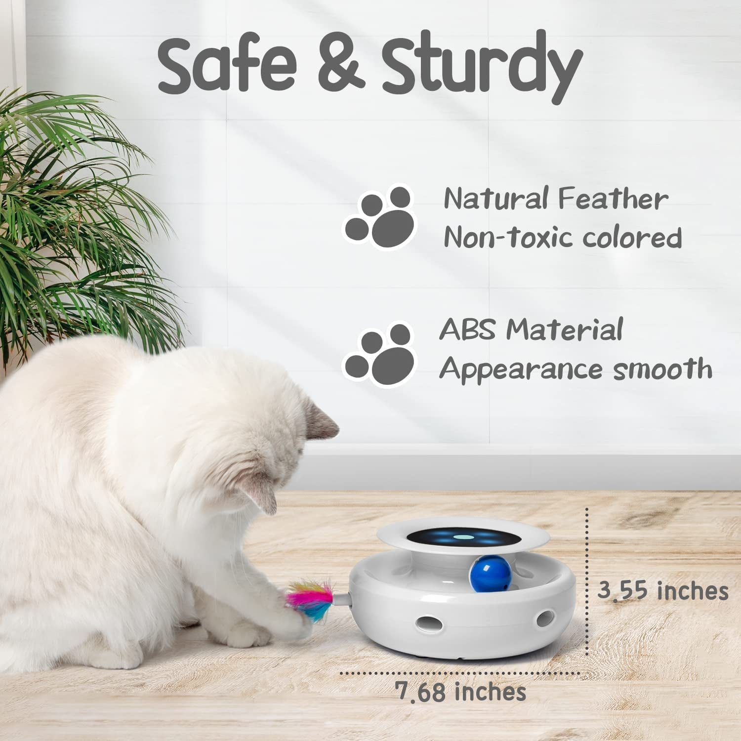 2-in-1 Smart Pet Toy – Automatic Feather & Ball, 3 Modes, Interactive Fun for Cats & Dogs