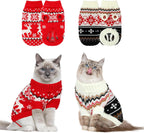 2-Pack Cat Christmas Sweaters – Warm Holiday Knitwear for Cats & Small Dogs