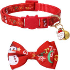Christmas Cat Collar with Bow Tie & Bell – Adjustable Safety Breakaway for Cats & Kittens - FurriendlyPaws | Furry Friends, Happy Hearts