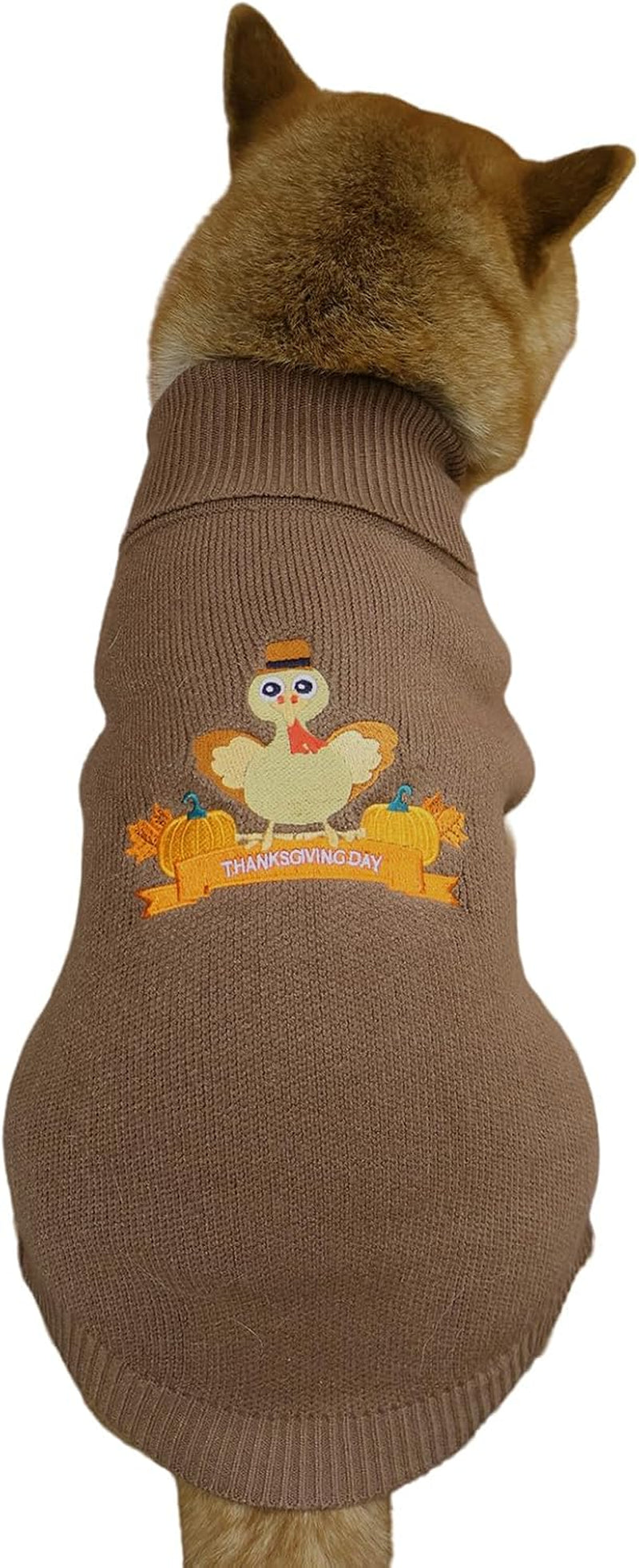 Thanksgiving Turkey Dog Sweater | Cozy Knit Fall Pet Outfit
