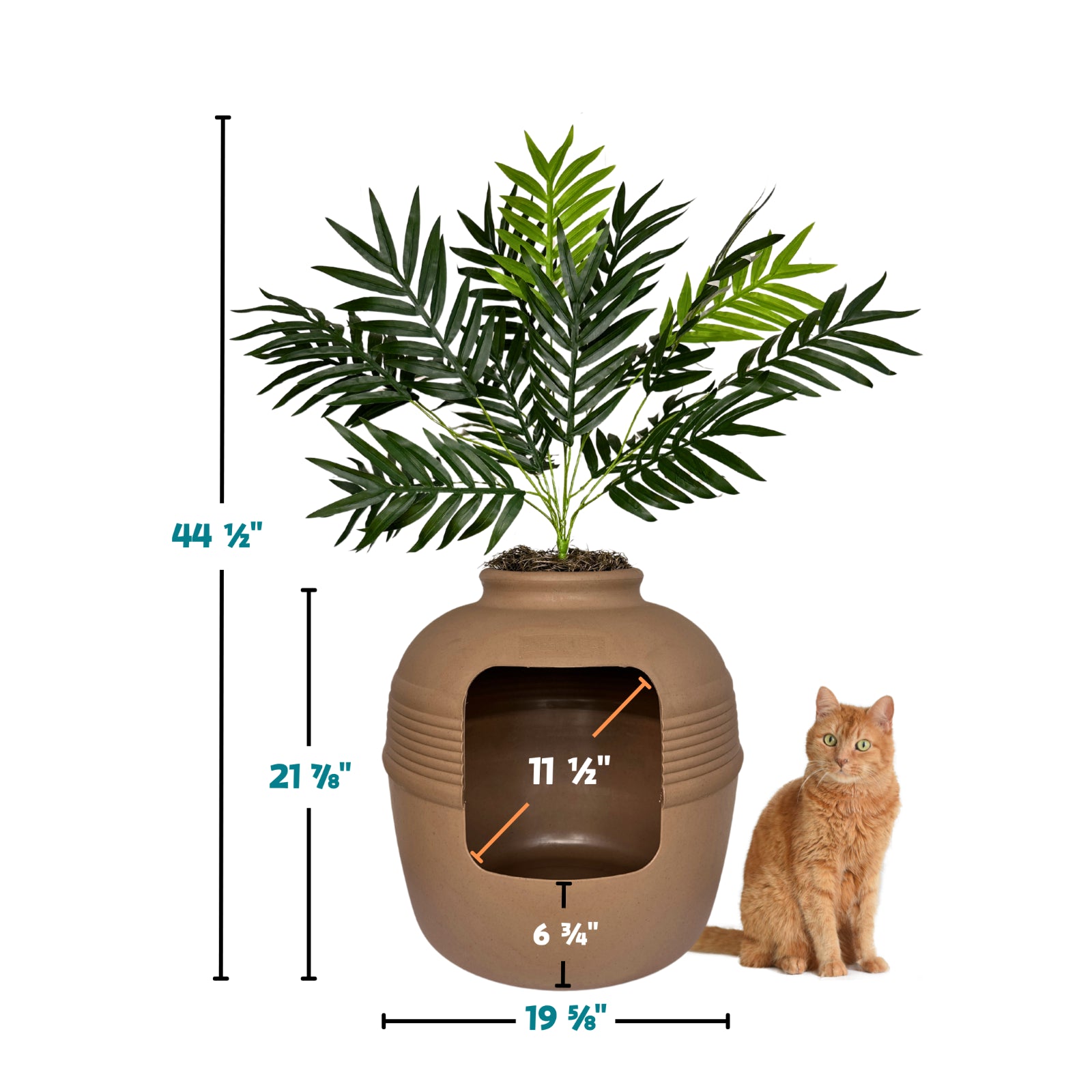 Original Hidden Litter Box Planter – Hooded Cat Litter Box with Fake Plant Cover