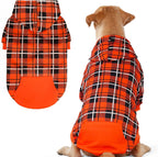 Plaid Dog Hoodie – Warm Winter Coat with Leash Hole, Stylish Sweater for Small, Medium & Large Dogs & Cats