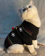 Christmas Cat Sweater – Santa Claus Knit Pet Outfit (XS–XL)