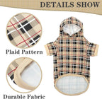 Plaid Dog Hoodie – Warm Winter Coat with Leash Hole, Stylish Sweater for Small, Medium & Large Dogs & Cats