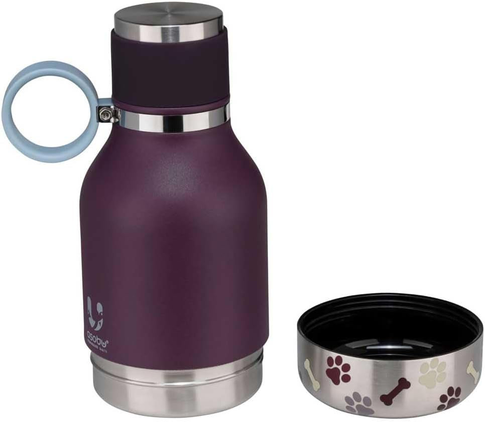 Buddy Bottle™ by Asobu – Stainless Steel Insulated Water Bottle with Removable Dog Bowl & Treat Storage