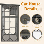 Large Wooden Outdoor Cat Enclosure – Weatherproof Catio