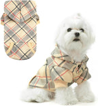 Plaid Dog Hoodie – Warm Winter Coat with Leash Hole, Stylish Sweater for Small, Medium & Large Dogs & Cats