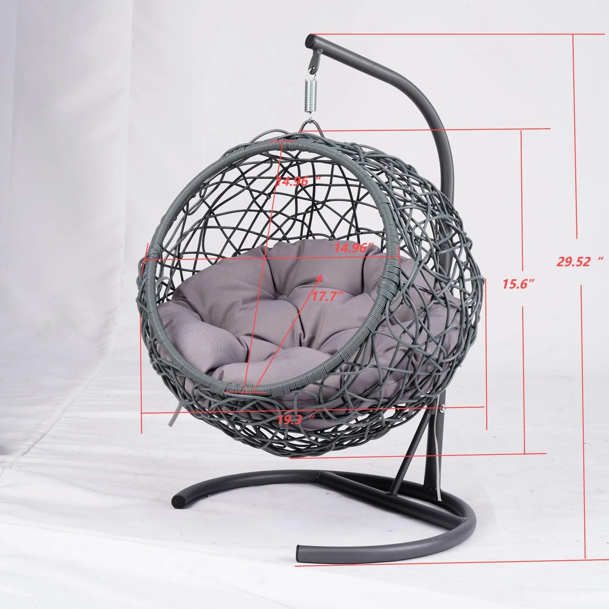 Luxury Cat Swing Hammock with Stand & Cushion – Rattan Wicker Egg Chair for Cats, Indoor Hanging Pet Bed with Breathable Design & Washable Cushion