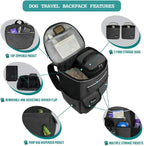 Airline Approved Dog Travel Backpack - Ultimate Pet Backpack with Food Container, Collapsible Bowls & Puppy Diaper Bag - Perfect for Hiking & Camping - Ideal Dog Mom Gift - Dark Gray