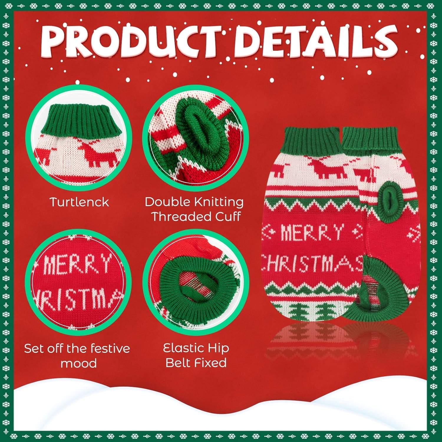 2-Pack Cat Christmas Sweaters – Warm Holiday Knitwear for Cats & Small Dogs