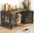38" Heavy Duty Dog Crate Furniture  - Chew-Proof Escape-Proof Rustic Kennel