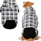 Plaid Dog Hoodie – Warm Winter Coat with Leash Hole, Stylish Sweater for Small, Medium & Large Dogs & Cats