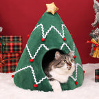 Christmas Tree Cat Bed Tent – Cozy Self-Warming Pet House for Cats & Small Dogs