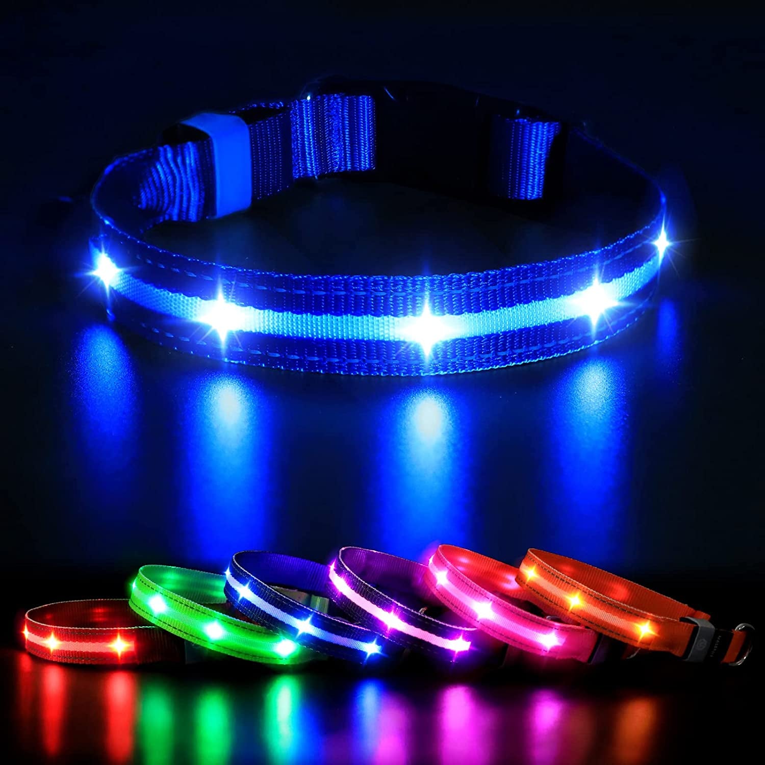 LED Dog Collar – Rechargeable Light-Up, Waterproof & Adjustable - FurriendlyPaws | Furry Friends, Happy Hearts