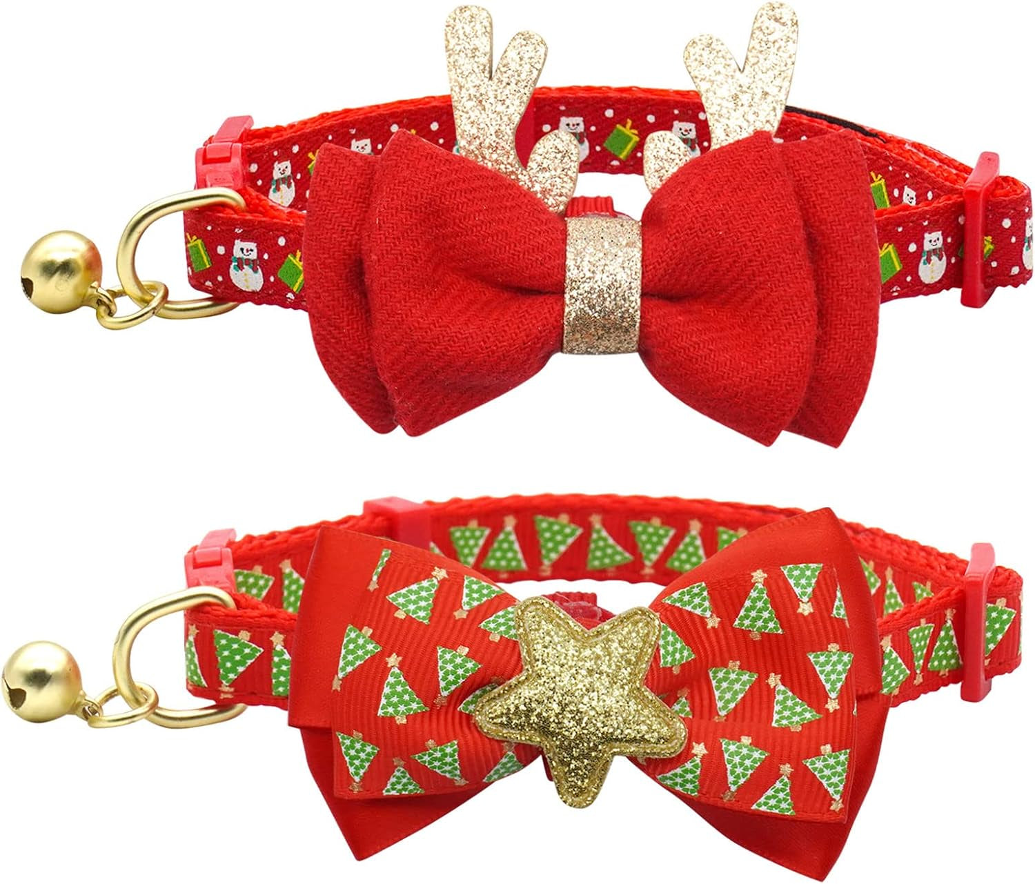 Seasonal Cat Collars 2-Pack – Breakaway Bow Ties with Bells - FurriendlyPaws | Furry Friends, Happy Hearts