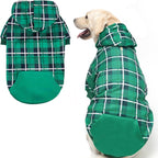 Plaid Dog Hoodie – Warm Winter Coat with Leash Hole, Stylish Sweater for Small, Medium & Large Dogs & Cats