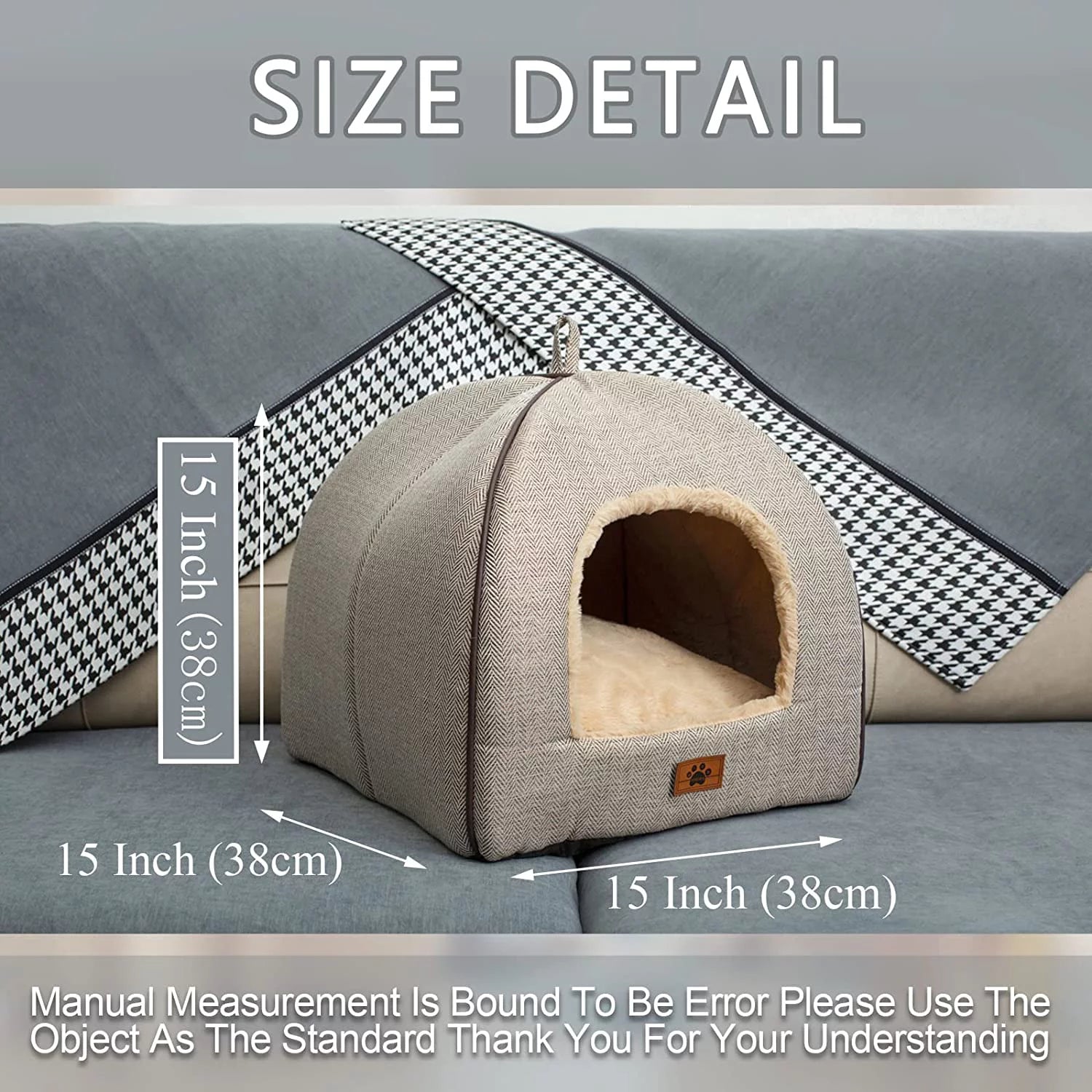 Cat Cave Bed – Indoor Cat House with Washable Cushion & Tent Design - FurriendlyPaws | Furry Friends, Happy Hearts