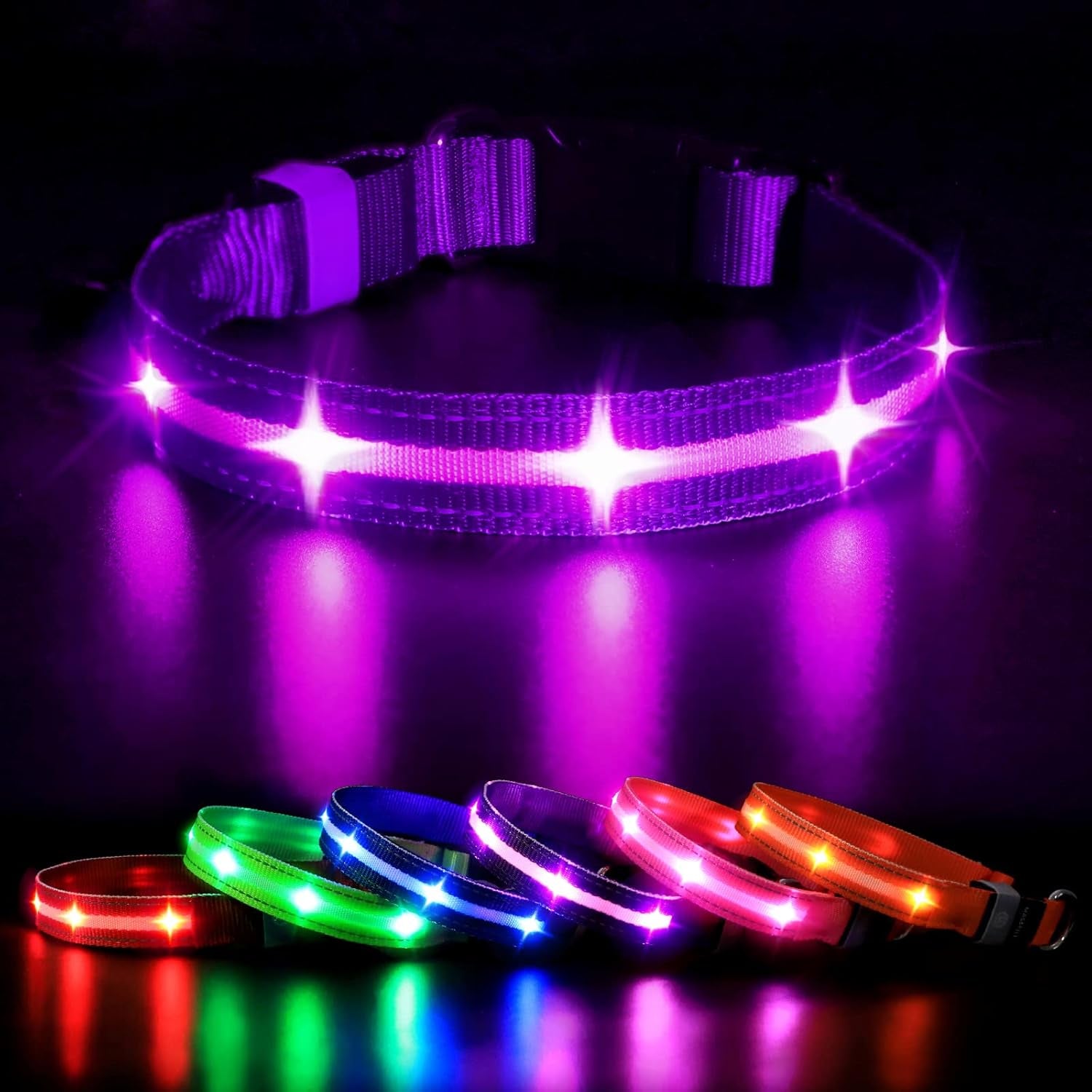 LED Dog Collar – Rechargeable Light-Up, Waterproof & Adjustable - FurriendlyPaws | Furry Friends, Happy Hearts