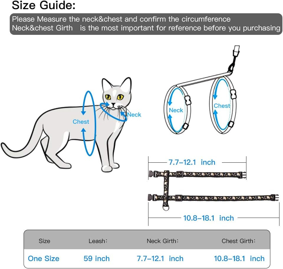 Cat Harness & Leash Set – Escape Proof Adjustable Nylon - FurriendlyPaws | Furry Friends, Happy Hearts