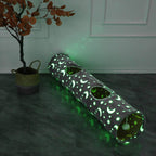 Collapsible Cat Tunnel with Plush Ball Toy – Glow-in-the-Dark Pet Play Tube for Kittens, Rabbits, Ferrets & Small Dogs, Grey Moon & Star Design