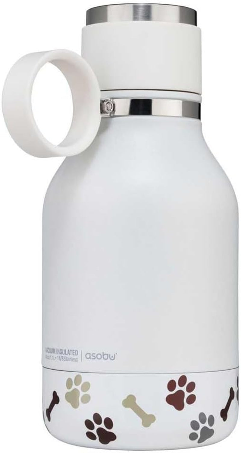 Buddy Bottle™ by Asobu – Stainless Steel Insulated Water Bottle with Removable Dog Bowl & Treat Storage
