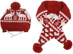Pet Christmas Reindeer Scarf & Hat Set – Holiday Accessories for Dogs & Cats