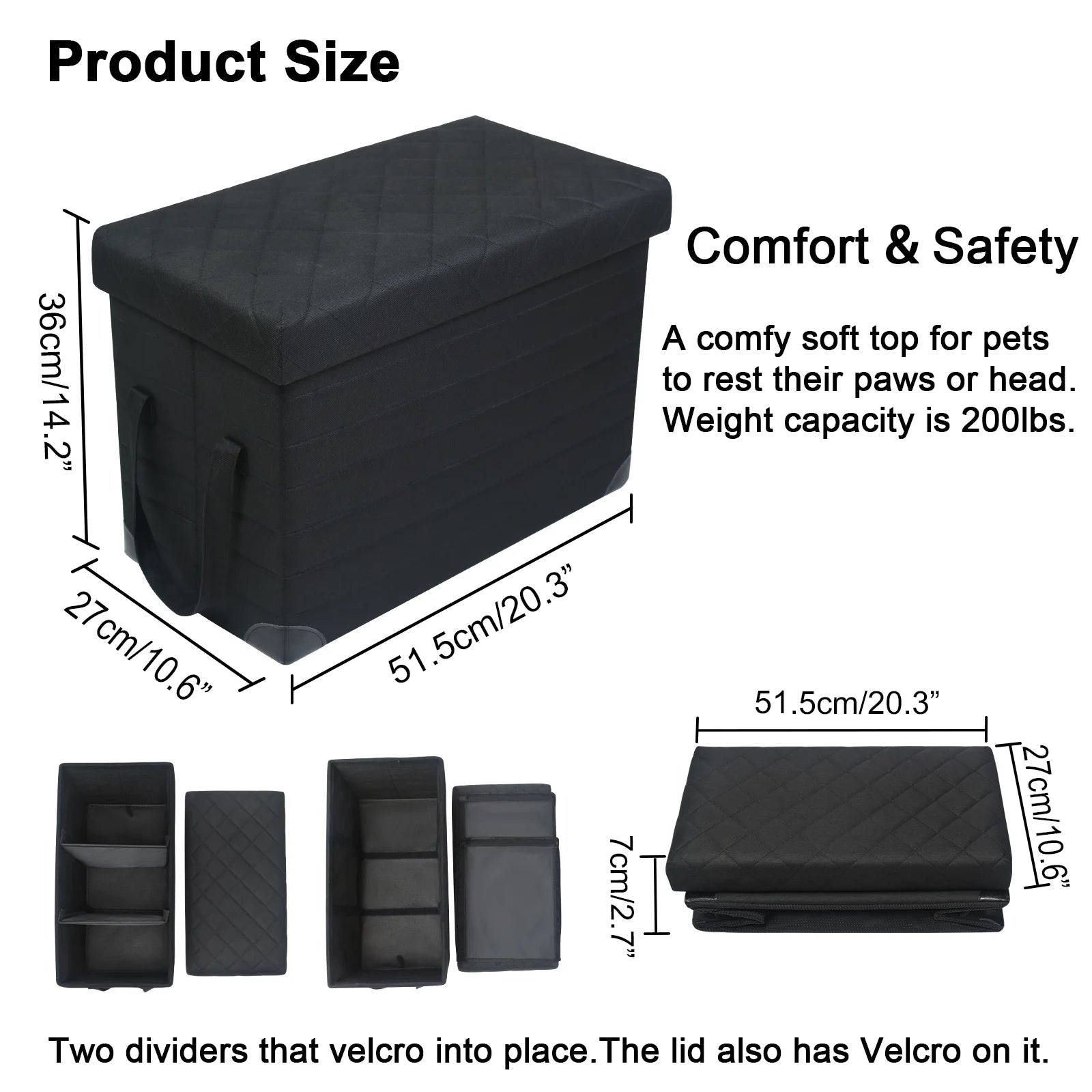 Car Back Seat Extender for Large Dogs – Pet Seat Extender with Storage