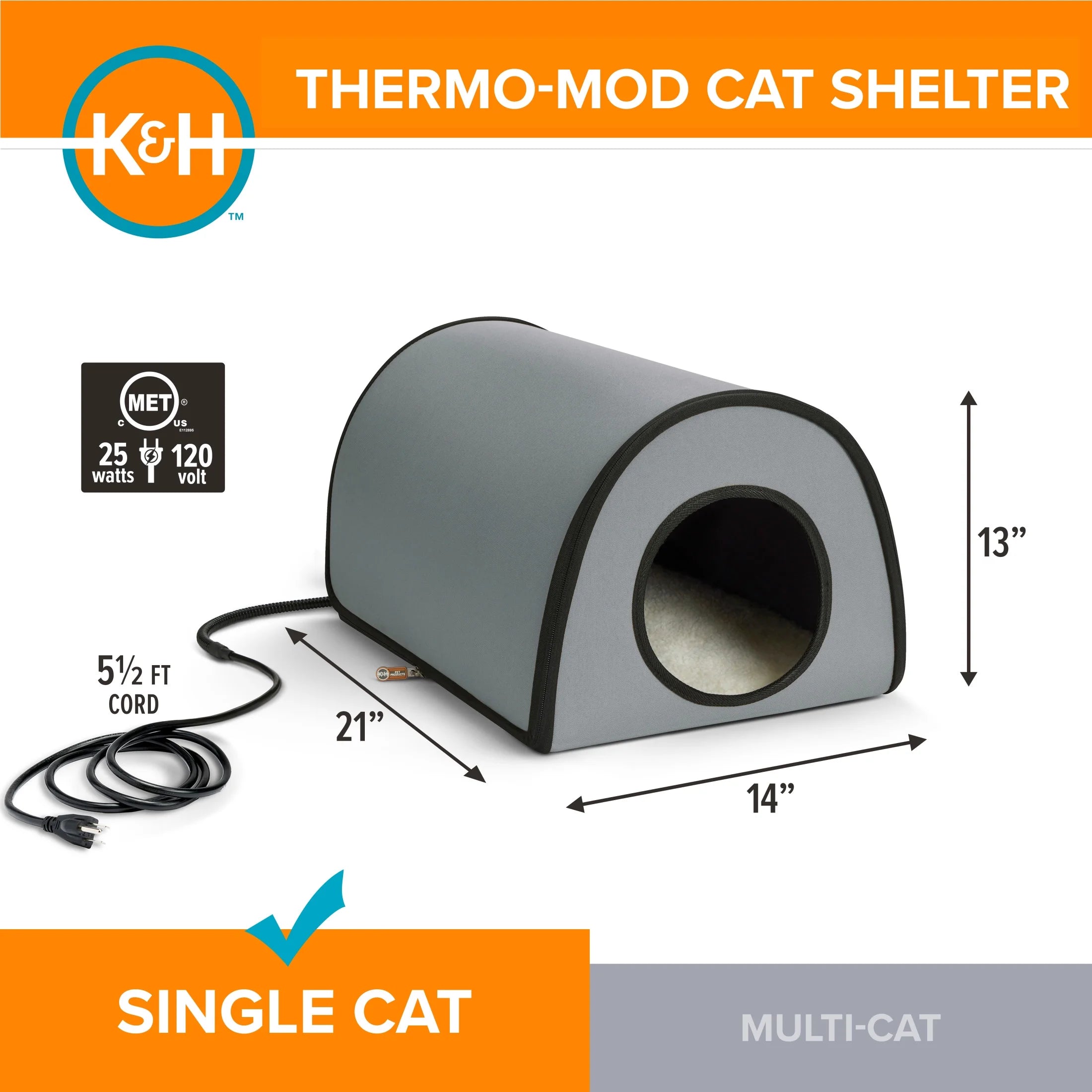 Thermo Mod Kitty Shelter – Outdoor Heated Cat House with Insulated Weatherproof Design