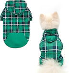 Plaid Dog Hoodie – Warm Winter Coat with Leash Hole, Stylish Sweater for Small, Medium & Large Dogs & Cats