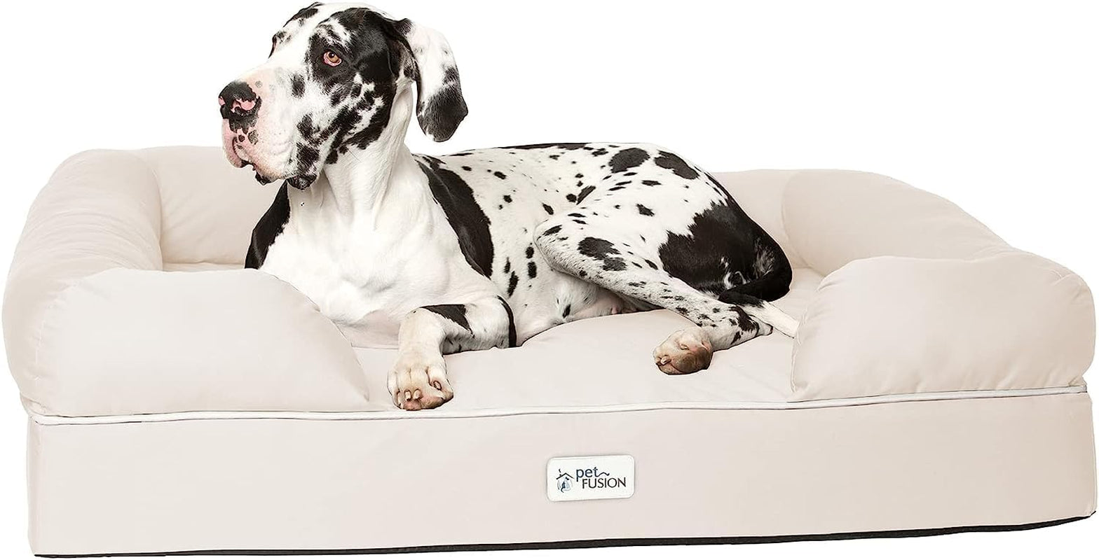 Ultimate Orthopedic Memory Foam Dog Bed with Bolsters – XL (44"x34") Waterproof, Washable Cover, Durable Cotton-Poly Blend