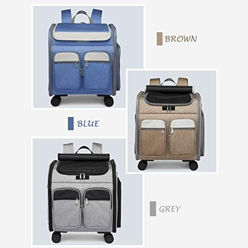 Wheeled Pet Carrier Backpack & Stroller – Travel Bag for Dogs & Cats